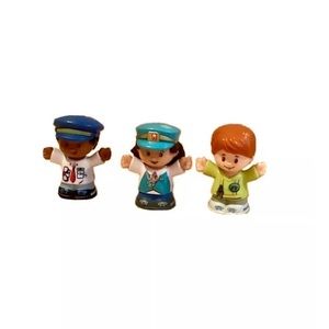lot of 3 little people figures  Sit With Me School Bus Pilot Kurt